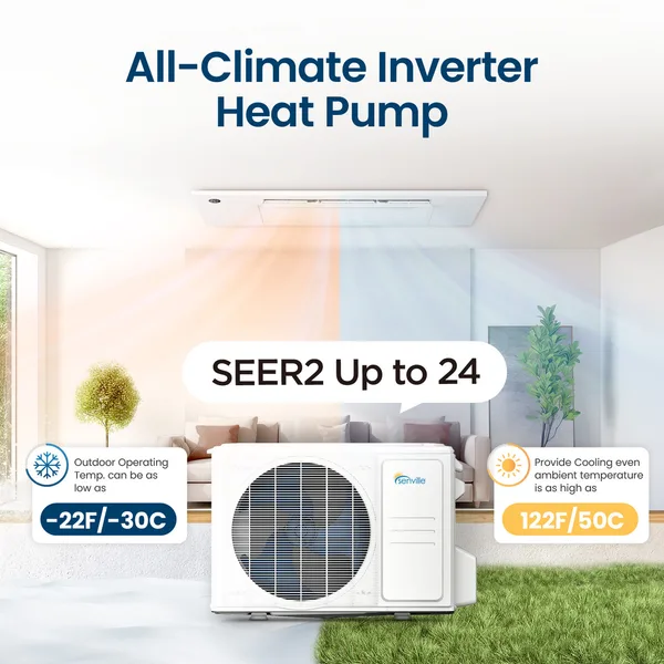 12000 BTU 1-Way Cassette Air Conditioner - Heat Pump - SENA-12HF-1WC product image